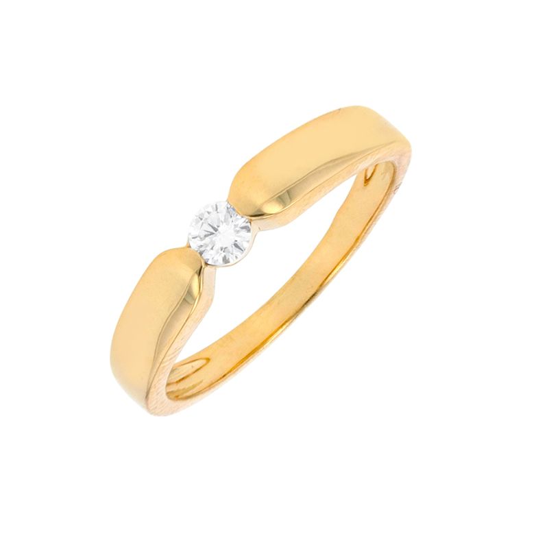 Solitaire diamant 0.12 carat or jaune 2.93g Comme neuf -  reconditionné disponible sur Gemme Les Bijoux
